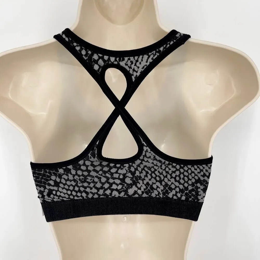 Spiritual Gangster Snakeskin Print Black Gray Racerback Sports Bra NEW Sz XS/S - Picture 3 of 6